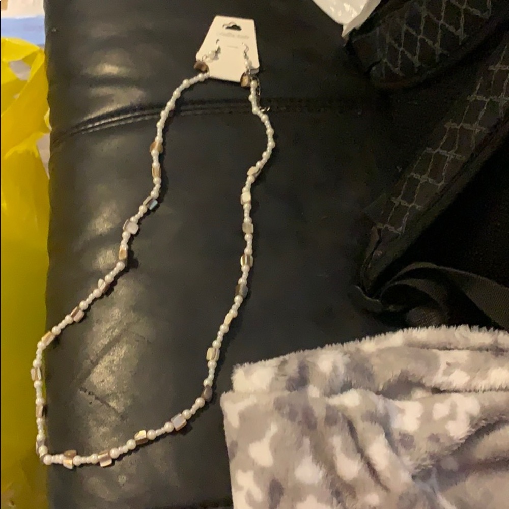 fashion earrings and long necklace
